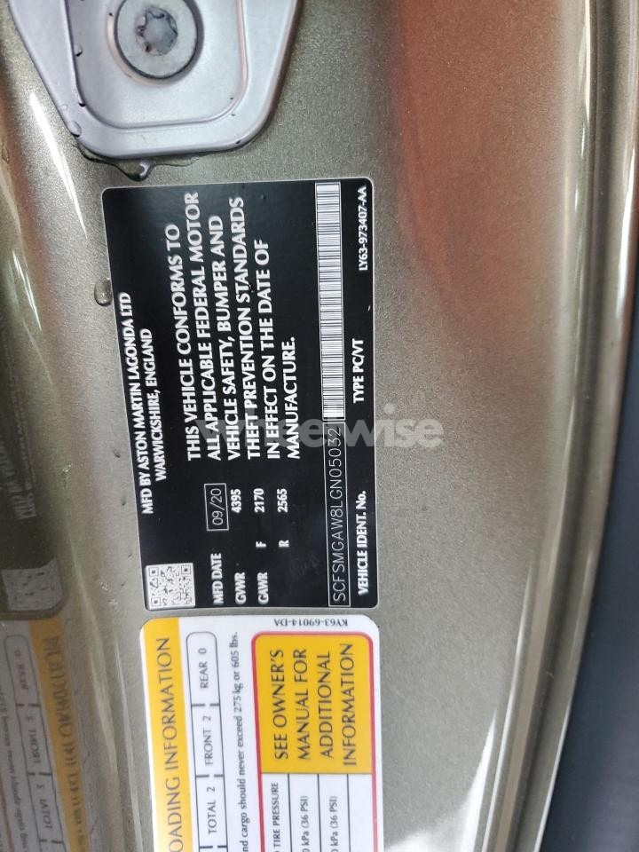 Photo 12 of 2020 ASTON MARTIN VANTAGE (VIN SCFSMGAW8LGN05032)