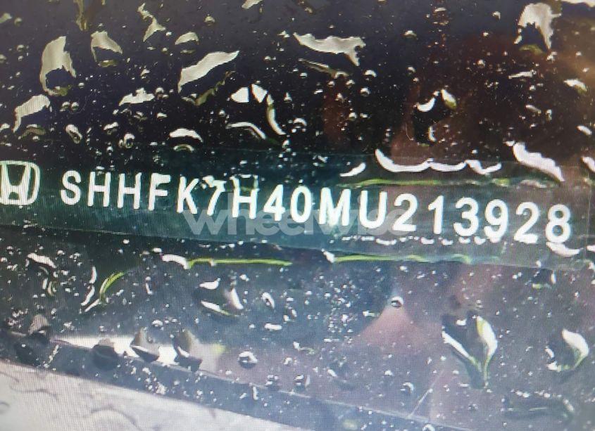 Photo 9 of 2021 Honda Civic SPORT (VIN SHHFK7H40MU213928)