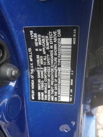 Photo 9 of 2019 HONDA CIVIC EX (VIN SHHFK7H64KU206480)