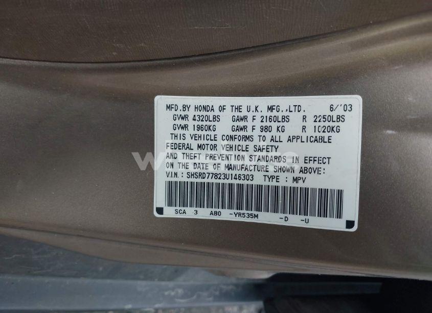 Photo 9 of 2003 Honda Cr-v EX (VIN SHSRD77823U146303)