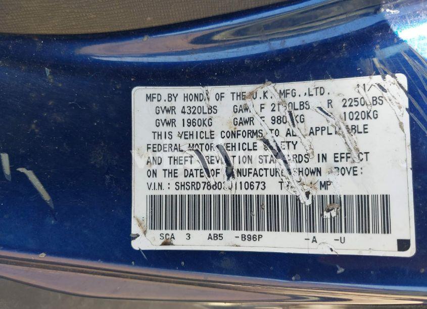 Photo 9 of 2003 Honda Cr-v EX (VIN SHSRD78803U110673)