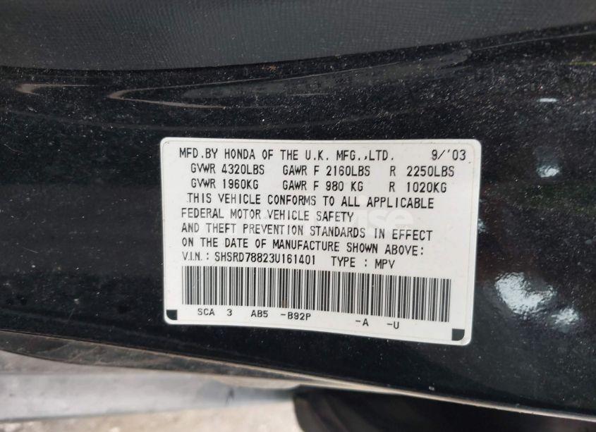 Photo 9 of 2003 Honda Cr-v EX (VIN SHSRD78823U161401)