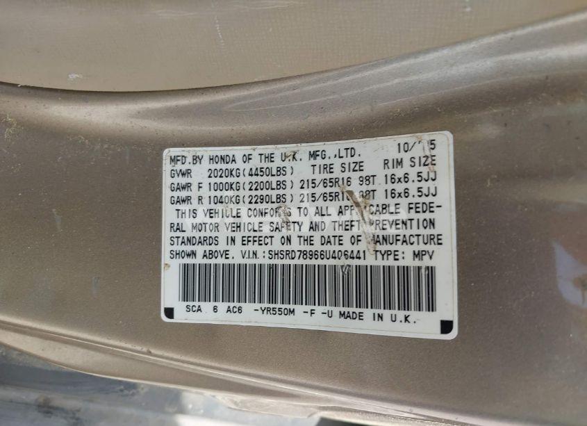 Photo 9 of 2006 Honda Cr-v SE (VIN SHSRD78966U406441)