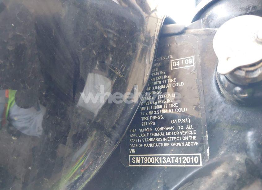 Photo 10 of 2010 Triumph Motorcycle BONNEVILLE (VIN SMT900K13AT412010)