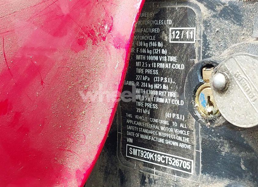 Photo 9 of 2012 Triumph Motorcycle THRUXTON (VIN SMT920K19CT526705)