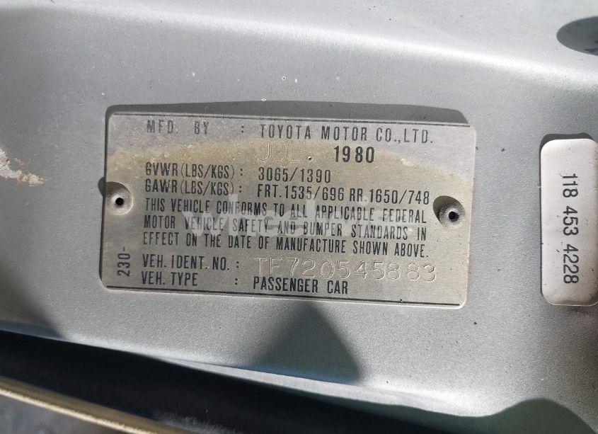 Photo 9 of 1980 Toyota Corolla (VIN TE720545883)