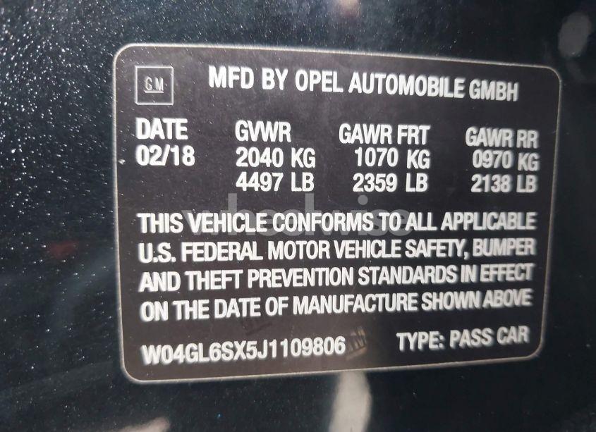 Photo 9 of 2018 Buick Regal SPORTBACK PREFERRED (VIN W04GL6SX5J1109806)