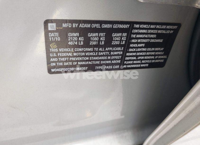 Photo 9 of 2011 Buick Regal CXL RUSSELSHEIM (VIN W04GP5EC3B1068357)