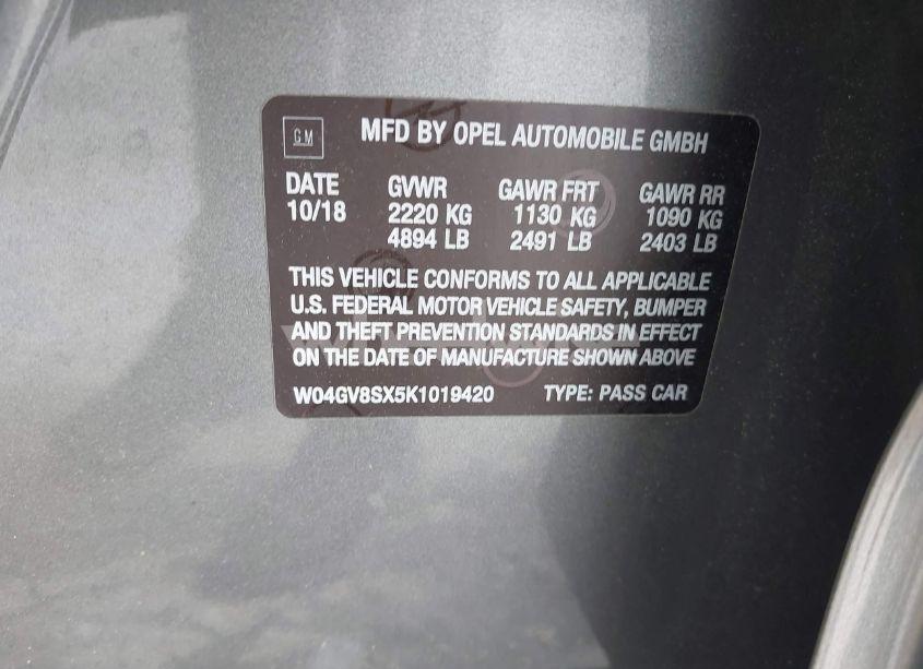 Photo 9 of 2019 Buick Regal TOURX AWD ESSENCE (VIN W04GV8SX5K1019420)