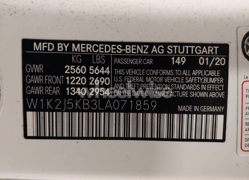 Photo 9 of 2020 Mercedes-benz Cls 450 4MATIC (VIN W1K2J5KB3LA071859)