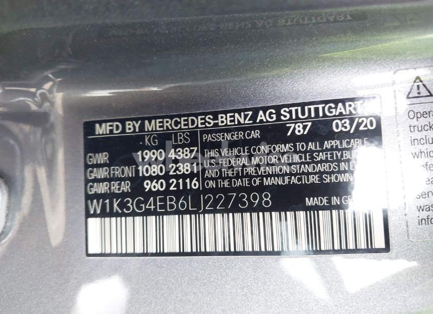 Photo 9 of 2020 Mercedes-benz A 220 (VIN W1K3G4EB6LJ227398)