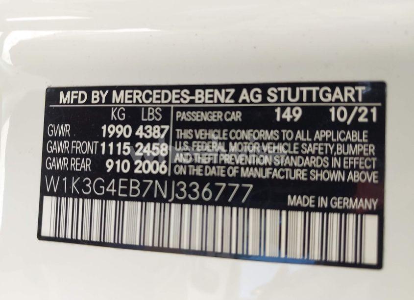 Photo 9 of 2022 Mercedes-benz A 220 (VIN W1K3G4EB7NJ336777)
