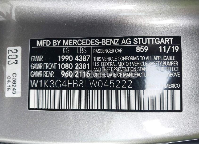 Photo 9 of 2020 Mercedes-benz A 220 (VIN W1K3G4EB8LW045222)