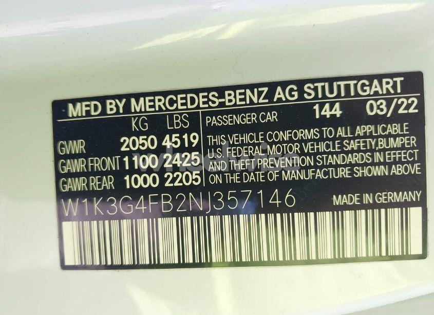 Photo 9 of 2022 Mercedes-benz A 220 4MATIC (VIN W1K3G4FB2NJ357146)