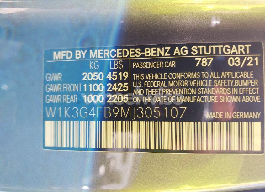 Photo 9 of 2021 Mercedes-benz A 220 4MATIC (VIN W1K3G4FB9MJ305107)