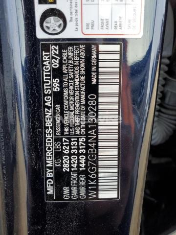 Photo 11 of 2022 MERCEDES-BENZ S 580 4MATIC (VIN W1K6G7GB4NA130280)