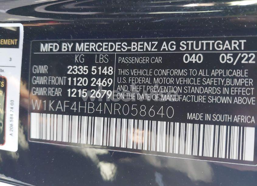 Photo 9 of 2022 Mercedes-benz C 300 4MATIC (VIN W1KAF4HB4NR058640)