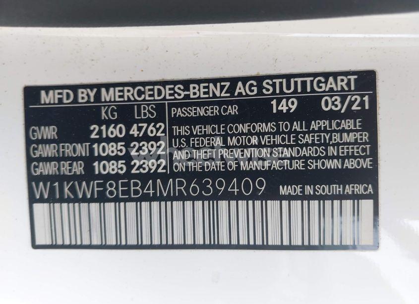 Photo 9 of 2021 Mercedes-benz C 300 4MATIC (VIN W1KWF8EB4MR639409)