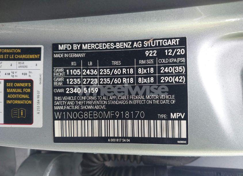 Photo 9 of 2021 Mercedes-benz Glc 300 4MATIC SUV (VIN W1N0G8EB0MF918170)