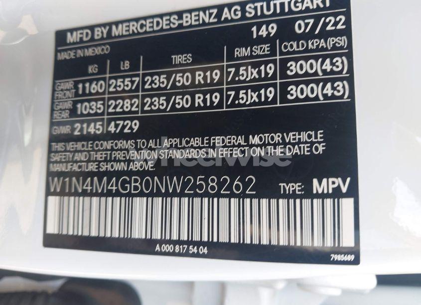 Photo 9 of 2022 Mercedes-benz Glb 250 (VIN W1N4M4GB0NW258262)
