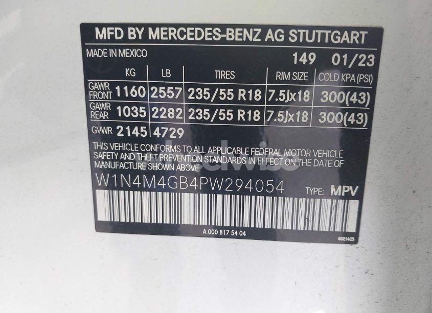 Photo 9 of 2023 Mercedes-benz Glb 250 (VIN W1N4M4GB4PW294054)