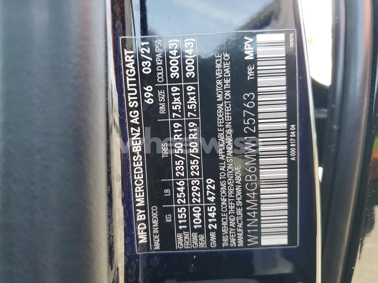 Photo 14 of 2021 MERCEDES-BENZ GLB 250 (VIN W1N4M4GB6MW125763)