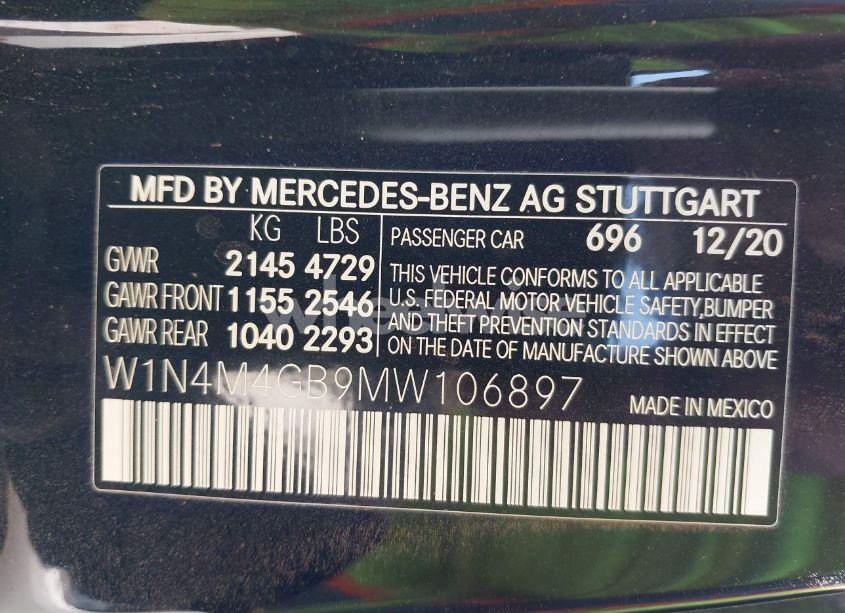 Photo 9 of 2021 Mercedes-benz Glb 250 (VIN W1N4M4GB9MW106897)