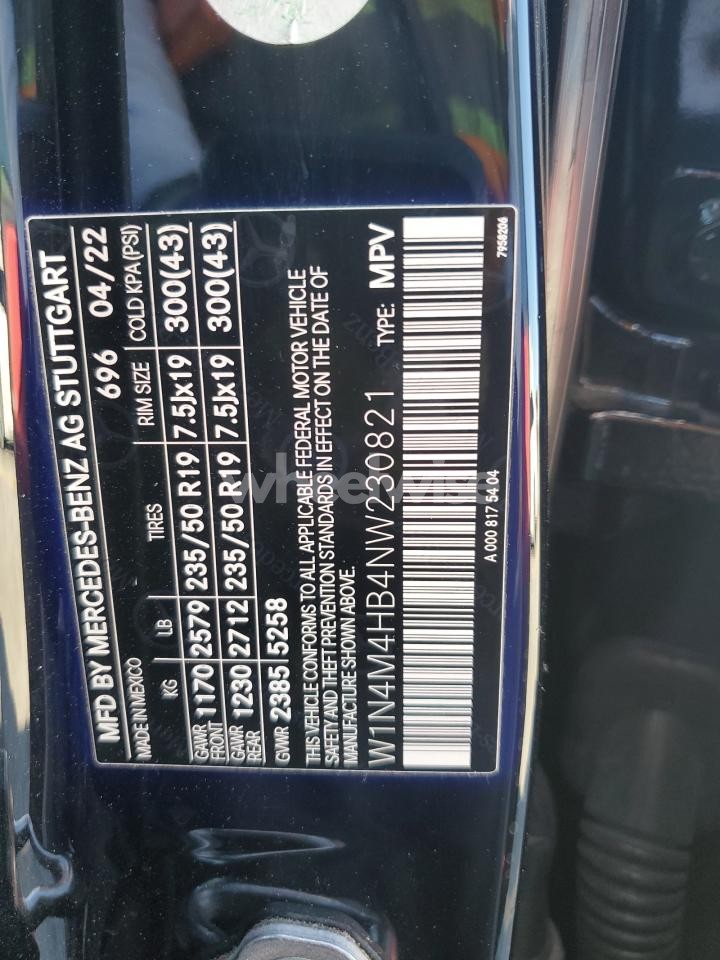 Photo 13 of 2022 MERCEDES-BENZ GLB 250 4MATIC (VIN W1N4M4HB4NW230821)