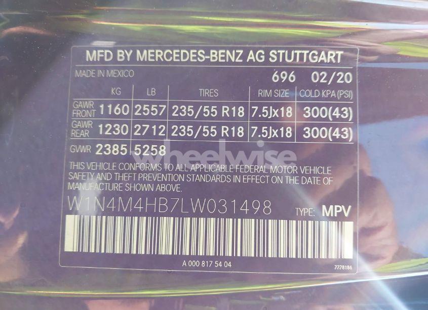 Photo 9 of 2020 Mercedes-benz Glb 250 4MATIC (VIN W1N4M4HB7LW031498)