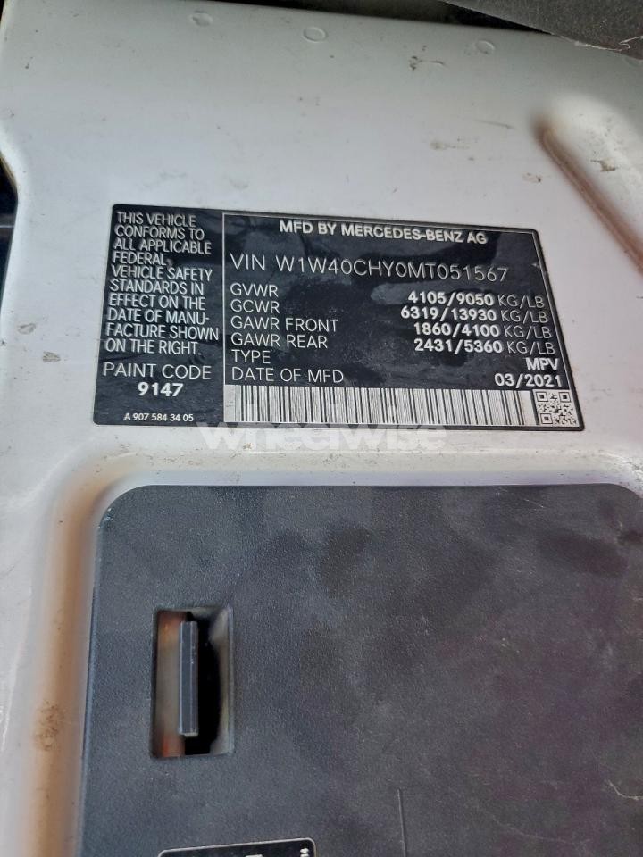 Photo 13 of 2021 MERCEDES BENZ SPRINTER 2 DELIVERY VAN (VIN W1W40CHY0MT051567)