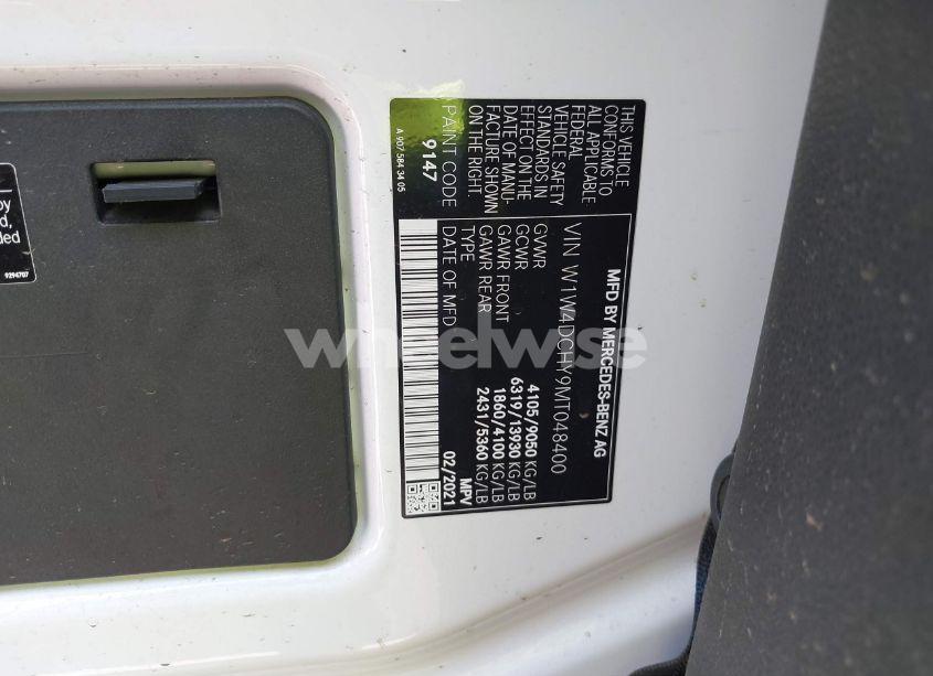 Photo 9 of 2021 Mercedes-benz Sprinter 2500 HIGH ROOF I4 DIESEL (VIN W1W4DCHY9MT048400)