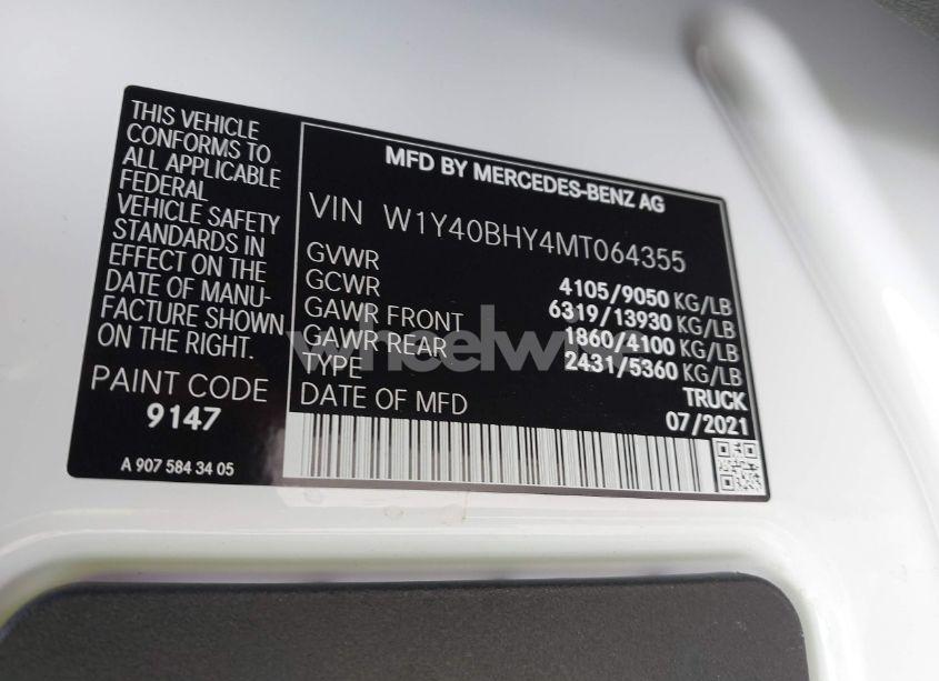 Photo 9 of 2021 Mercedes-benz Sprinter 2500 STANDARD ROOF I4 (VIN W1Y40BHY4MT064355)