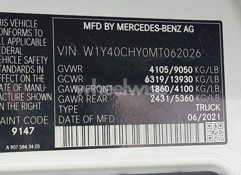 Photo 9 of 2021 Mercedes-benz Sprinter 2500 HIGH ROOF I4 (VIN W1Y40CHY0MT062026)