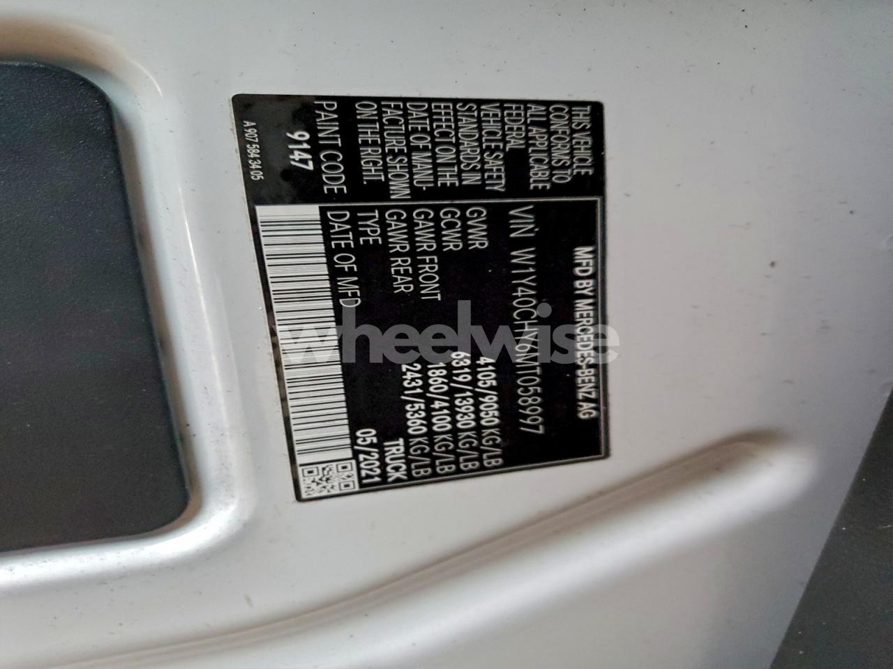 Photo 12 of 2021 MERCEDES-BENZ SPRINTER 2500 (VIN W1Y40CHY6MT058997)