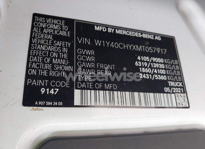 Photo 9 of 2021 Mercedes-benz Sprinter 2500 HIGH ROOF I4 (VIN W1Y40CHYXMT057917)