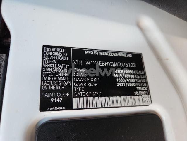 Photo 9 of 2021 MERCEDES-BENZ SPRINTER 2500 (VIN W1Y4EBHY3MT075123)