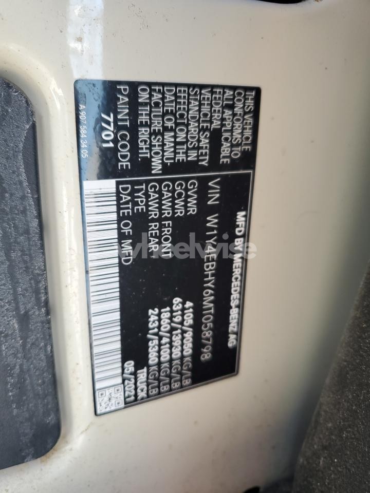 Photo 13 of 2021 MERCEDES BENZ SPRINTER 2500 DELIVERY VAN (VIN W1Y4EBHY6MT058798)