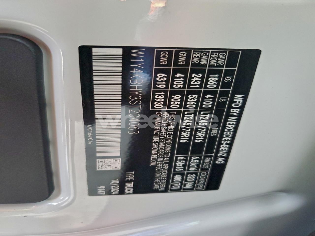 Photo 14 of 2025 MERCEDES-BENZ SPRINTER 2500 (VIN W1Y4KBHY3ST204063)