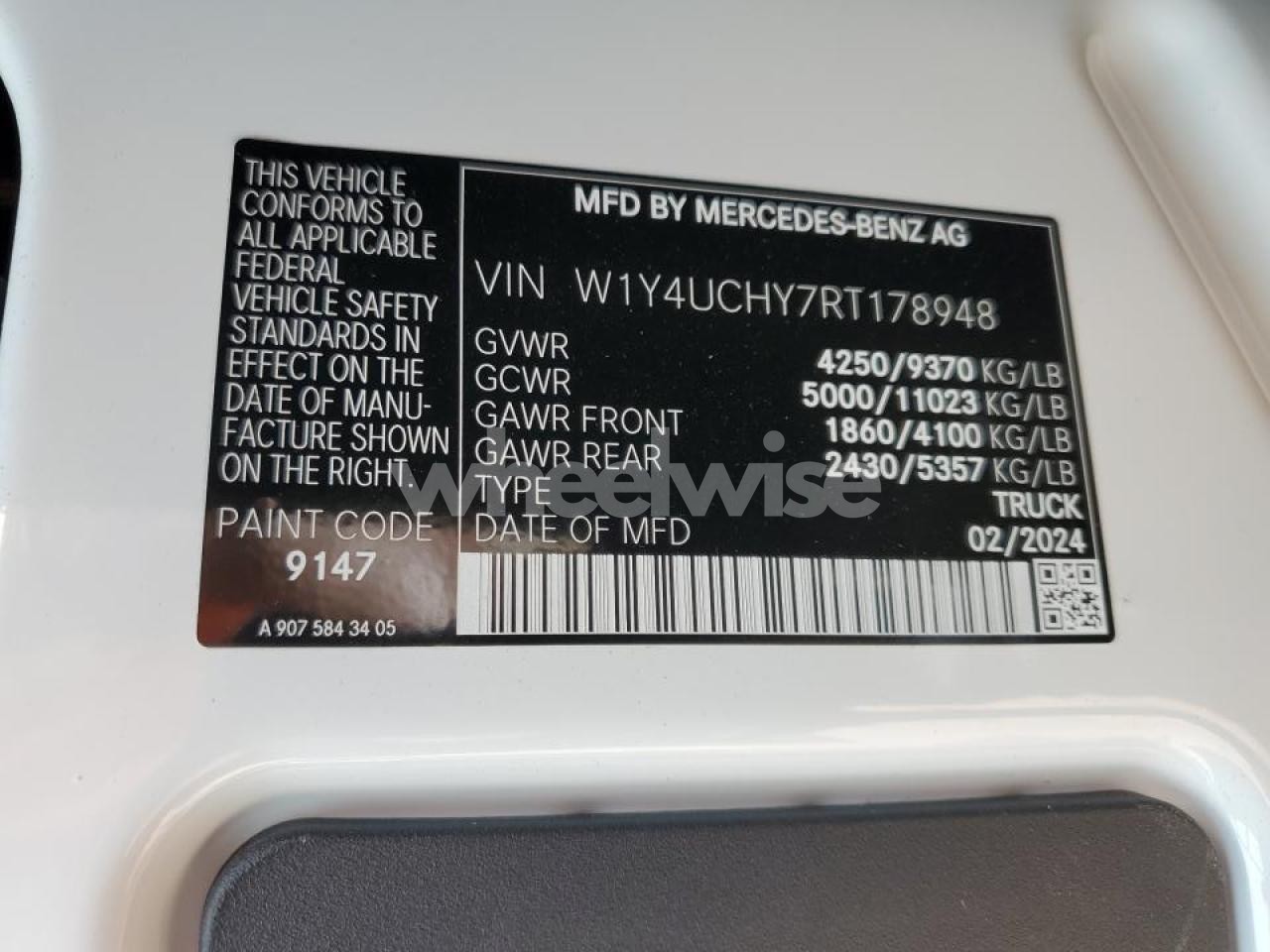 Photo 13 of 2024 MERCEDES BENZ ESPRINTER DELIVERY VAN (VIN W1Y4UCHY7RT178948)