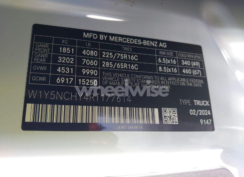 Photo 9 of 2024 Mercedes-benz Sprinter 3500 HIGH ROOF 4-CYL DIESEL HO (VIN W1Y5NCHY4RT177614)