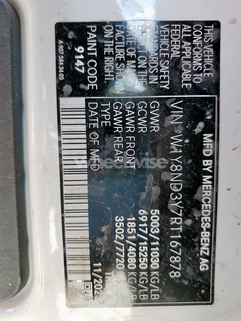 Photo 2 of 2024 MERCEDES-BENZ SPRINTER 3500 (VIN W1Y8ND3Y7RT167878)