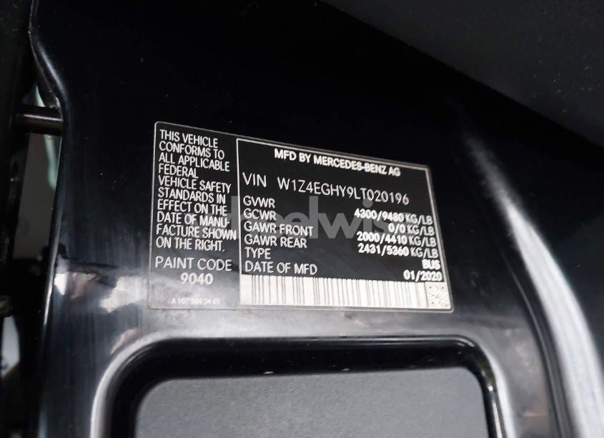 Photo 9 of 2020 Mercedes-benz Sprinter 2500 HIGH ROOF V6 (VIN W1Z4EGHY9LT020196)