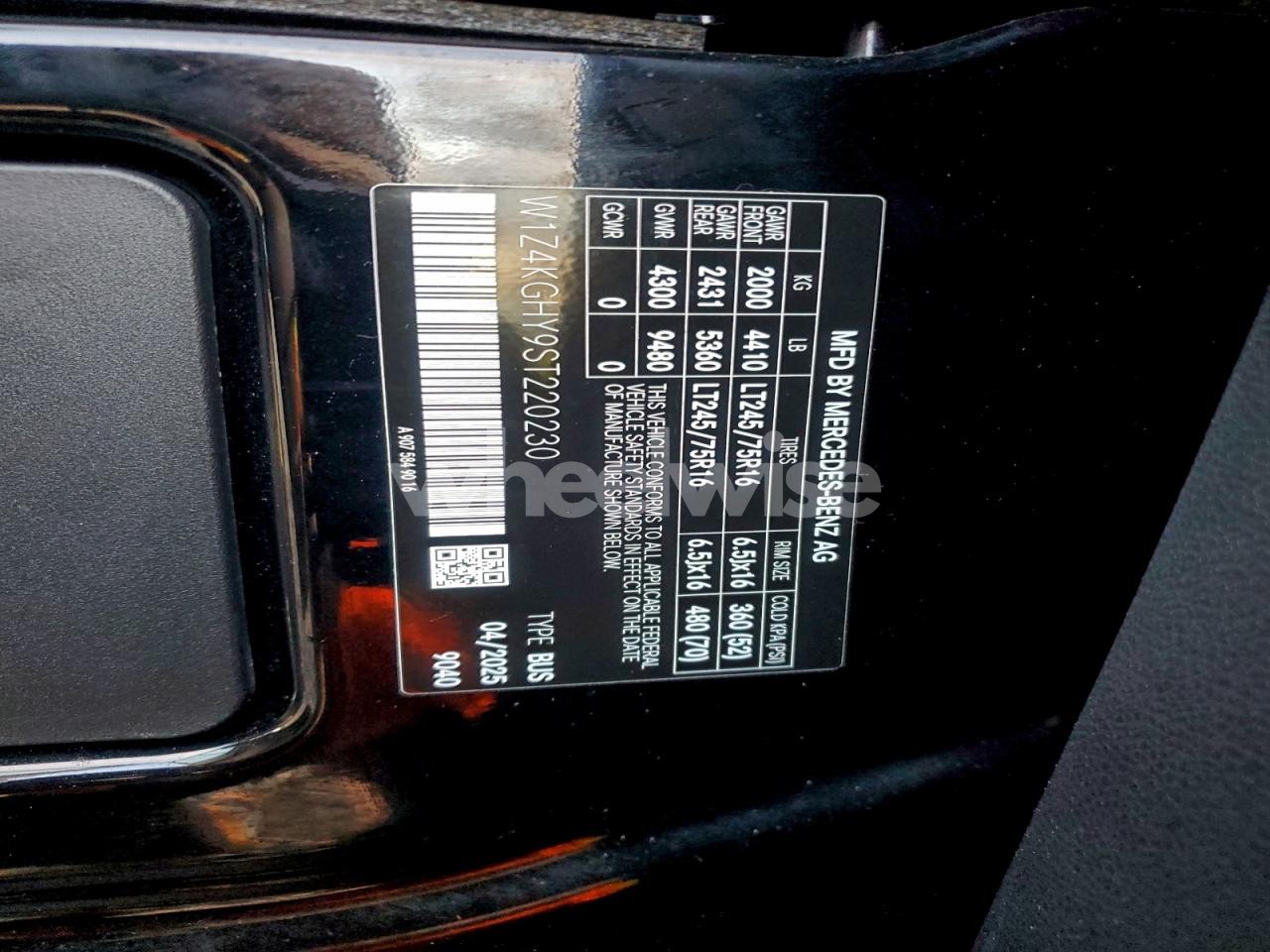 Photo 14 of 2025 MERCEDES-BENZ SPRINTER 2500 (VIN W1Z4KGHY9ST220230)