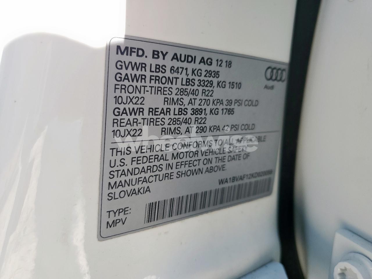 Photo 13 of 2019 AUDI Q8 PREMIUM PLUS (VIN WA1BVAF12KD020059)