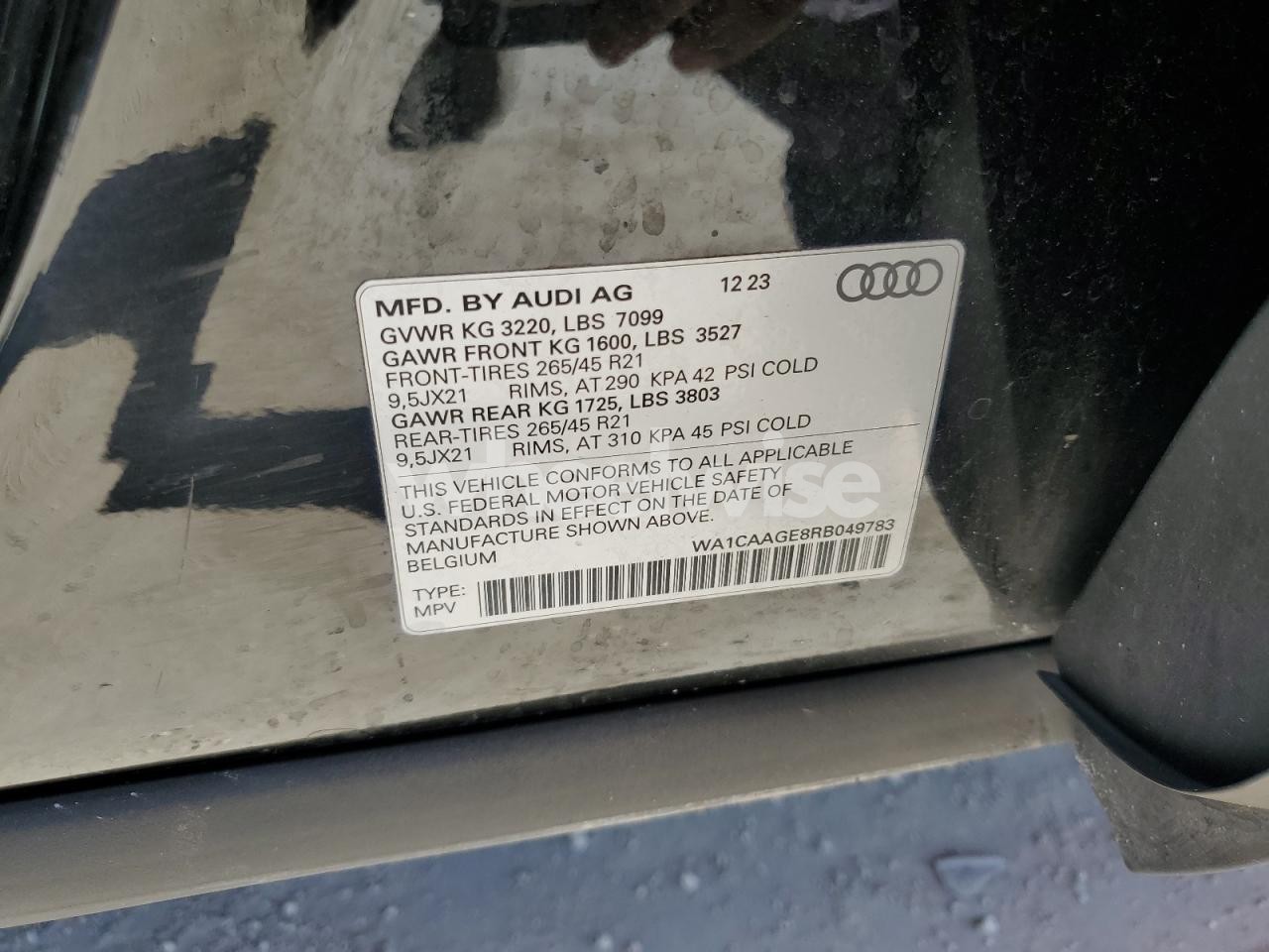 Photo 13 of 2024 AUDI Q8 E-TRON SPORTBACK PREMIUM PLUS (VIN WA1CAAGE8RB049783)