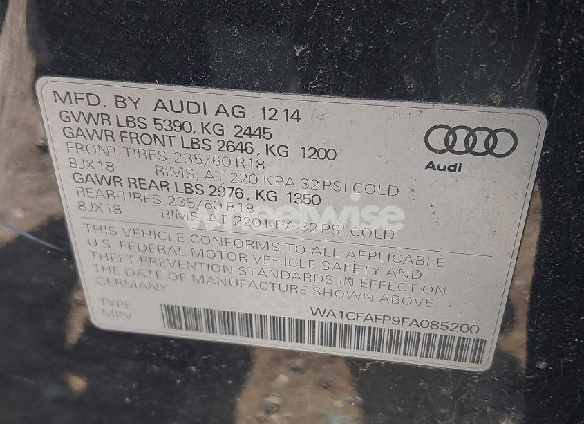 Photo 9 of 2015 Audi Q5 2.0T PREMIUM (VIN WA1CFAFP9FA085200)
