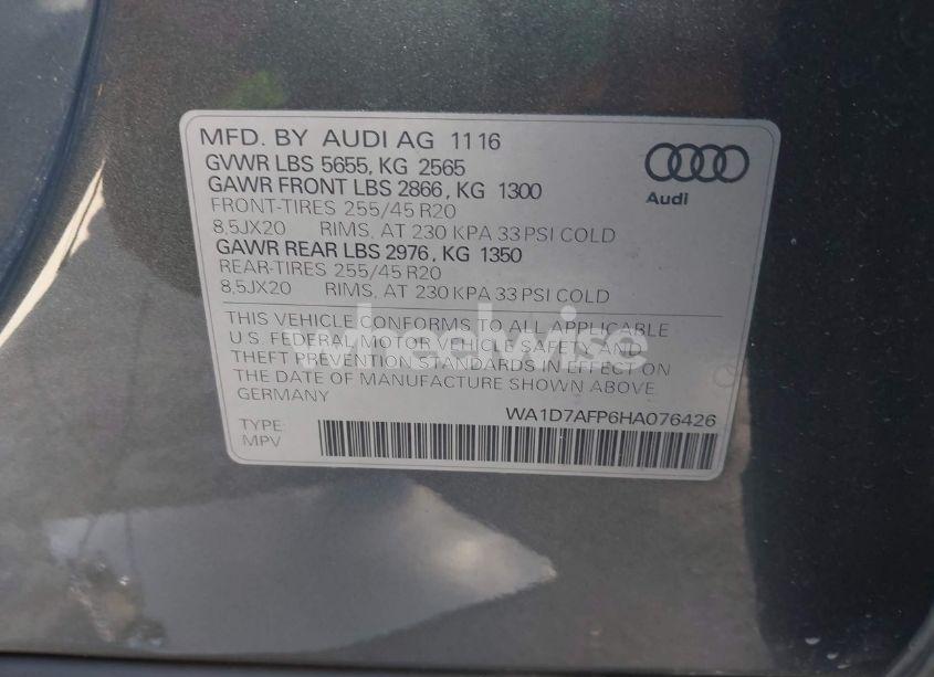 Photo 9 of 2017 Audi Q5 3.0T PREMIUM PLUS (VIN WA1D7AFP6HA076426)