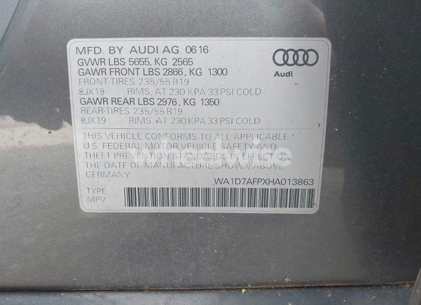 Photo 9 of 2017 Audi Q5 3.0T PREMIUM PLUS (VIN WA1D7AFPXHA013863)