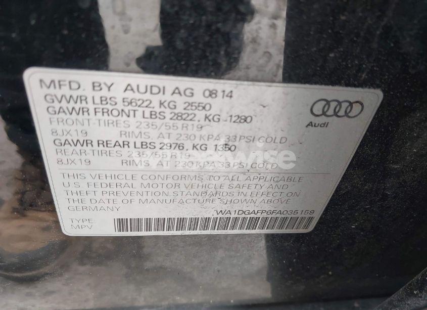 Photo 9 of 2015 Audi Q5 3.0T PREMIUM PLUS (VIN WA1DGAFP6FA035159)