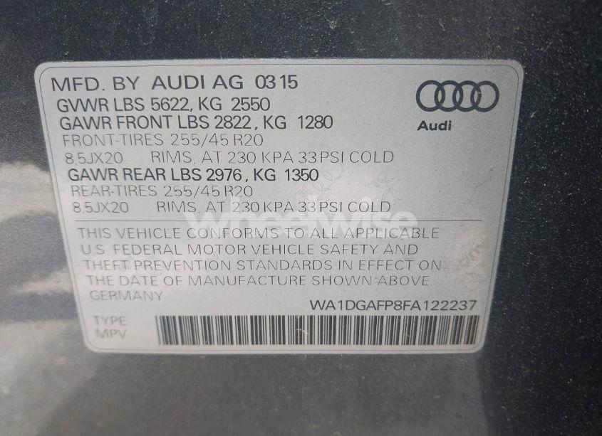 Photo 9 of 2015 Audi Q5 3.0T PREMIUM PLUS (VIN WA1DGAFP8FA122237)